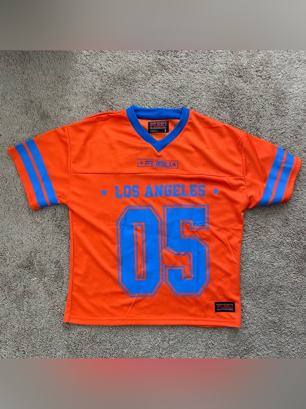 Vintage FUBU Orange and Blue Los Angeles '05 Mesh Jersey